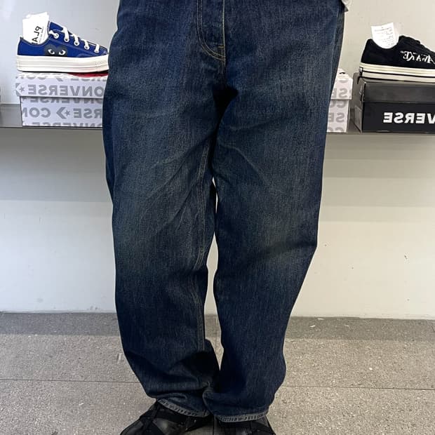 오라리 25ss 하드 트위스트 데님 와이드팬츠
