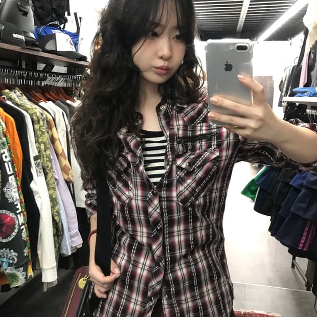 레드체크 코디 세트 ❤️‍🩹