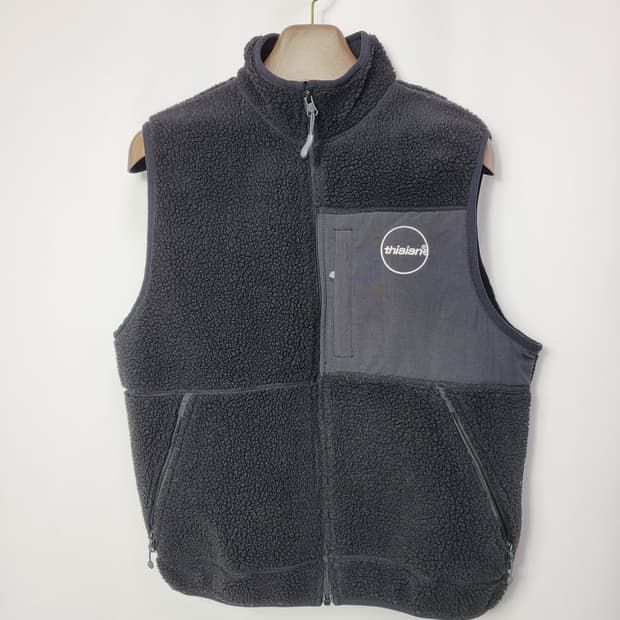 디스이즈네버댓 써클로고 플리스 후리스 조끼 M