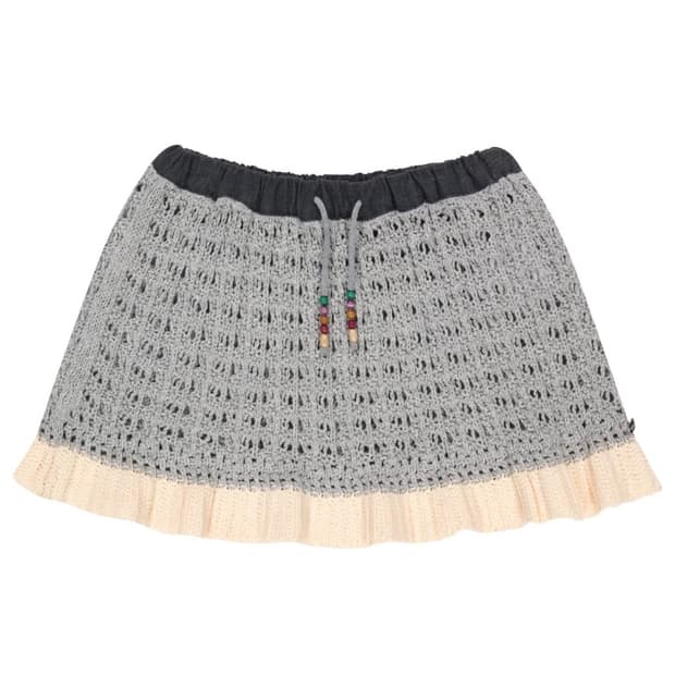 코이세이오 Layered knit skirt melange grey