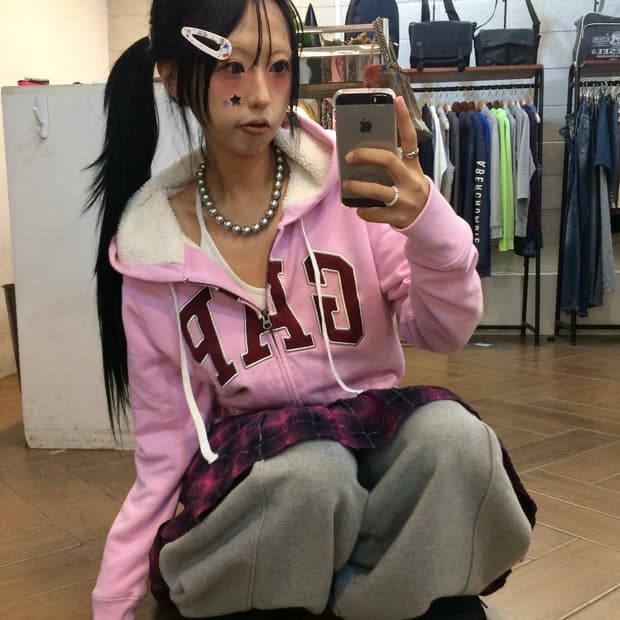 GAP Baby Pink Fleece Hood Zip-Up