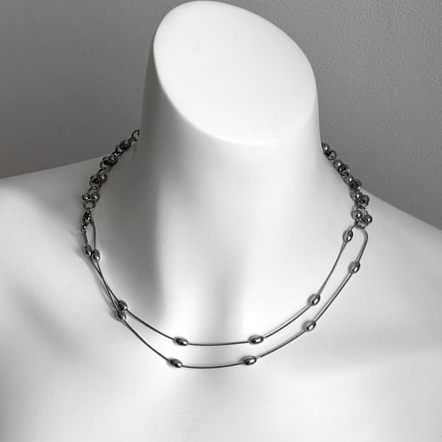 Layered ball chain necklace