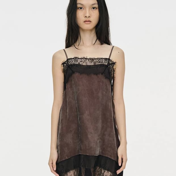 세릭 Lace Slip Dress _ Brown
