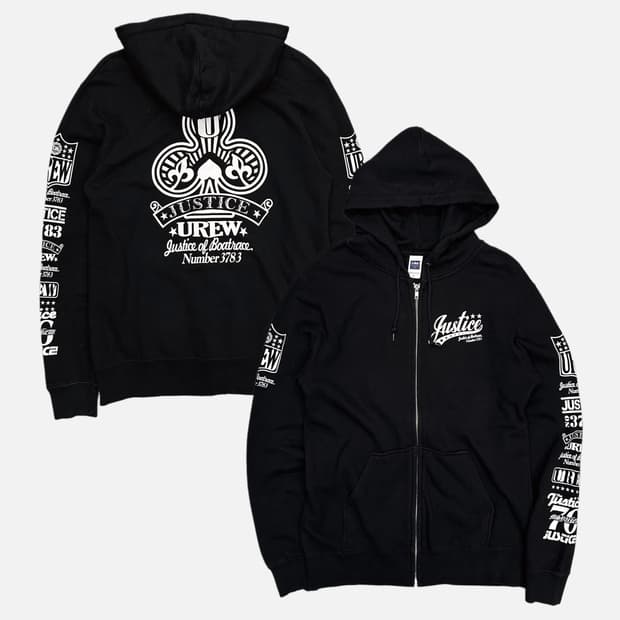 justice clover printing hood zip-up