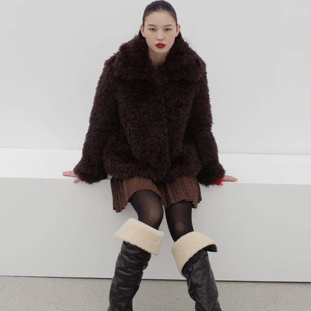 포니테일 초코 셰기 퍼자켓