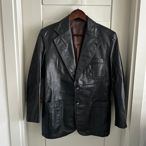 SANSURI 레더 테일러드 자켓