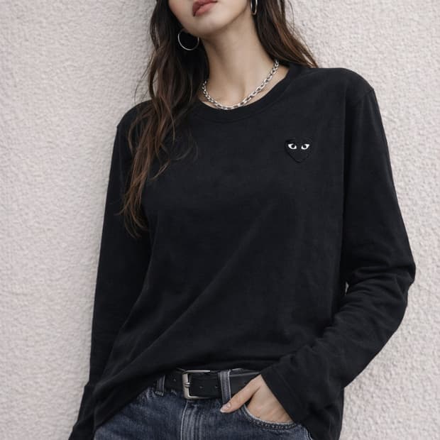 꼼데가르송 플레이 블랙 롱슬리브 티셔츠