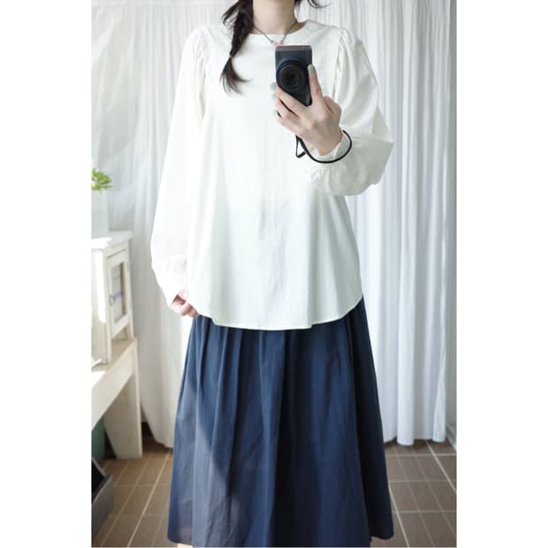 White pintuck blouse