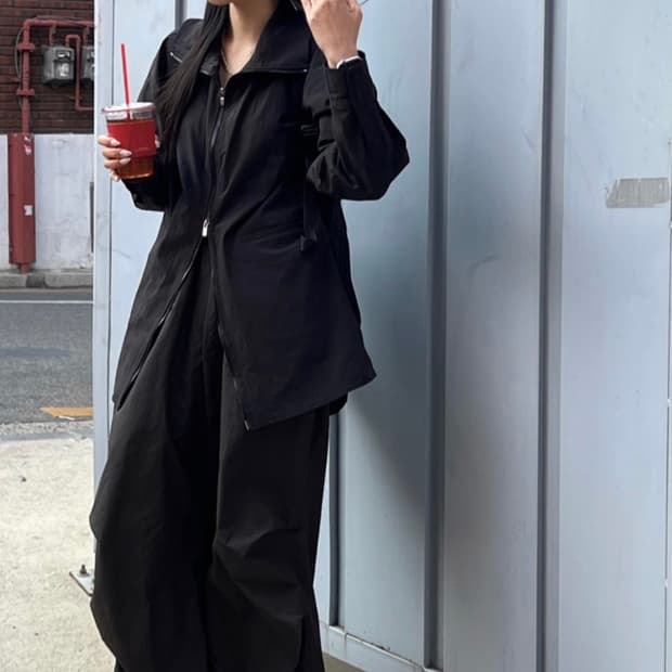 단종)트리밍버드 하이넥집업셔츠 high neck zip up shirts