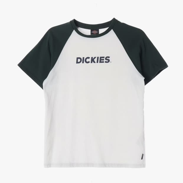 디키즈 로고 래글런 배색 반팔 티셔츠 S
