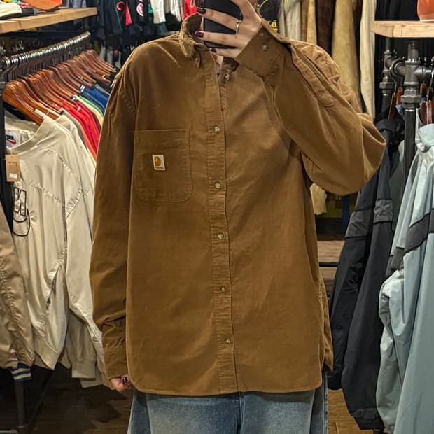 [HI] Carhartt 칼하트 코듀로이 긴팔셔츠 카멜
