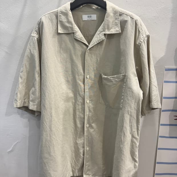 jp Uniqlo 린넨 캠퍼셔츠