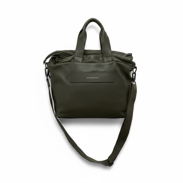 만다리나덕 듀플렉스 2.0 가죽 올리브색 토트백