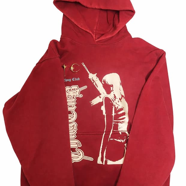 떠그클럽 뿔 후드티 2 버건디