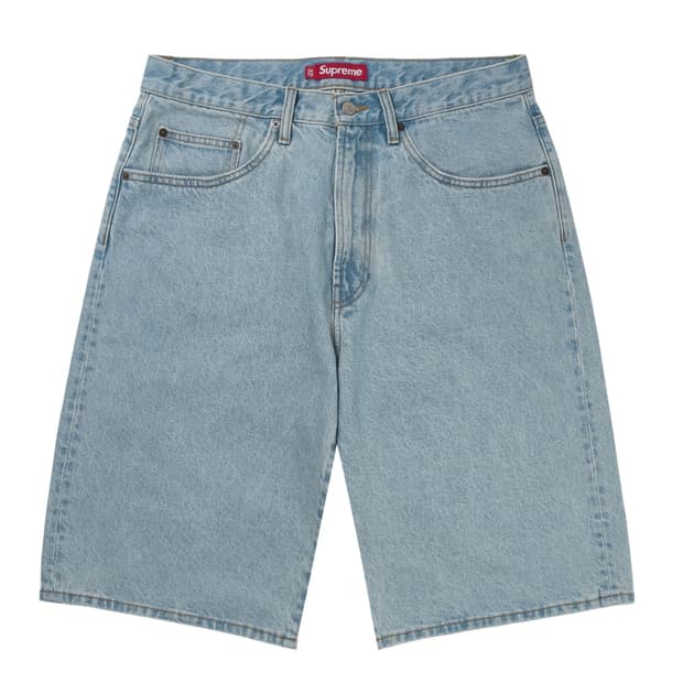 슈프림 배기 쇼츠 데님 반바지 라이트 워시드 인디고 25SS