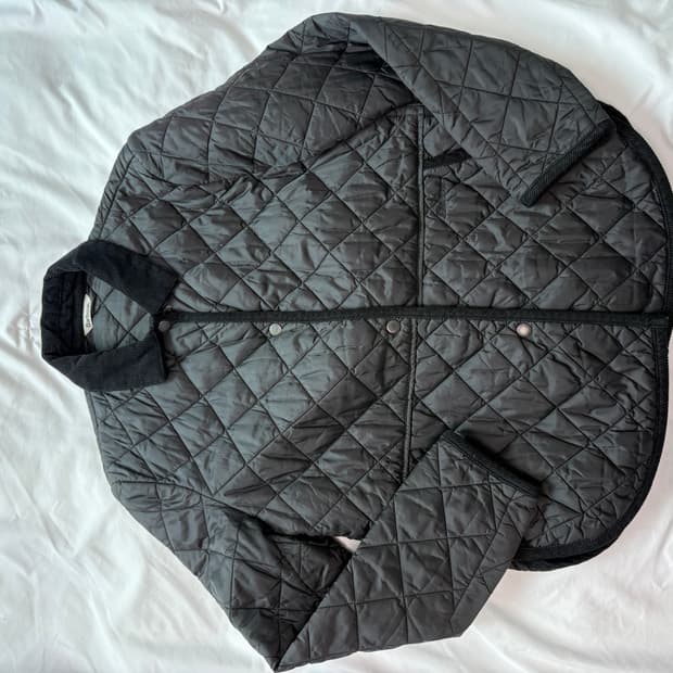여성 바버 퀼팅 자켓 블랙