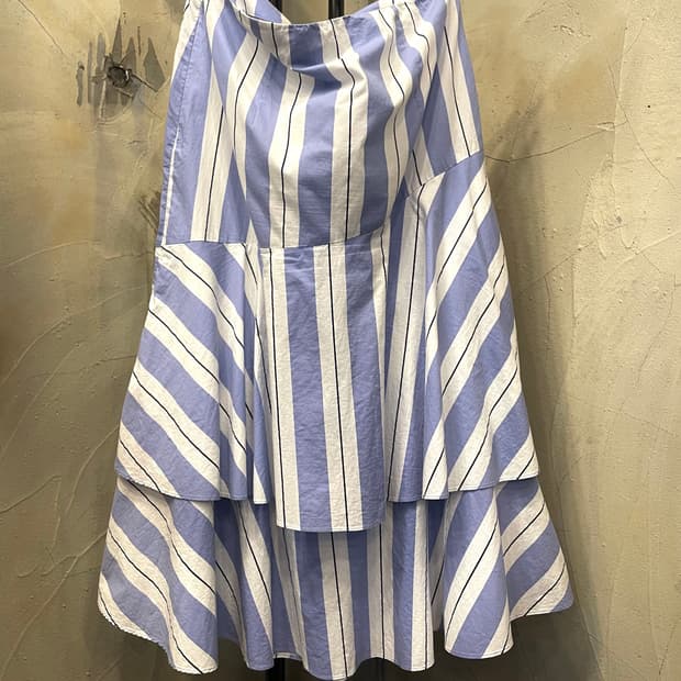 듀엘 행거 스카이 블루 스트라이프 캉캉 스커트 66