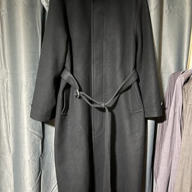 [6] 브라운야드 퓨어 울 스탠드 카라 코트 / Black