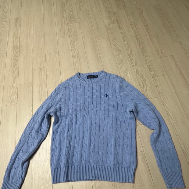 폴로 케이블니트 아이스블루 M