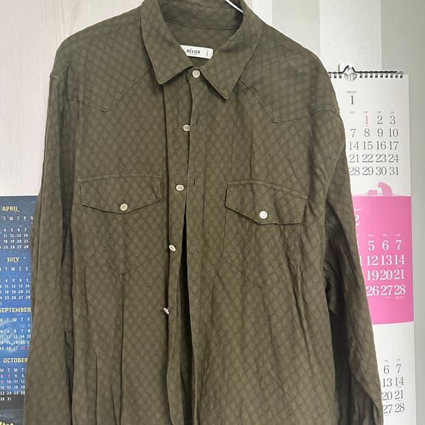 벨리에 세리프 치코 셔츠 자카드 카키