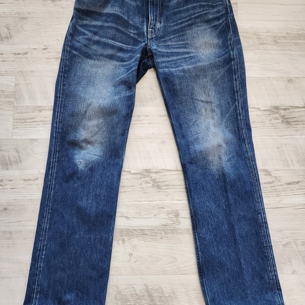 LEVIS 리바이스 502 일본산 셀비지 워싱 데님 팬츠. W34 청바지