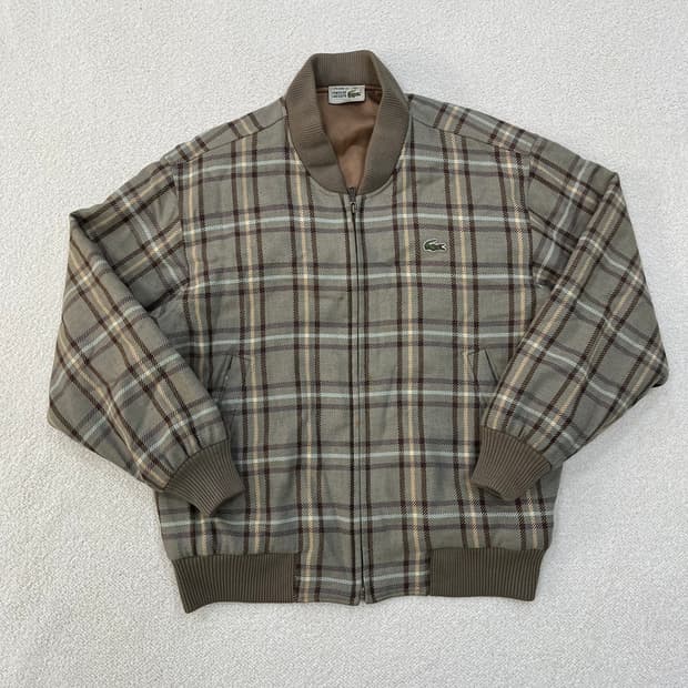 100 라코스테 체크 블루종 자켓 0310M