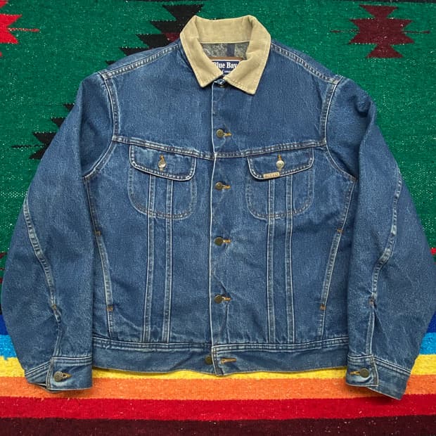 90s 미국빈티지 블루베이 겨울안감 청자켓 