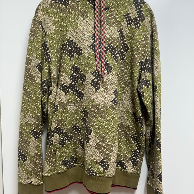 버버리 모노그램 카모플라주 후드티 M