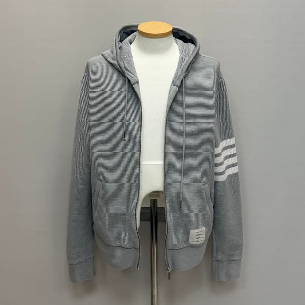 톰브라운 코튼 오토만 사선 후드집업 ( 100 )