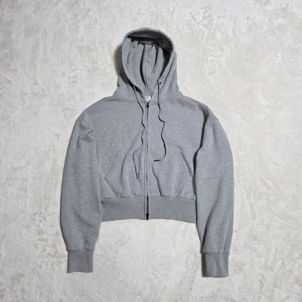 (OS)여성 토피 크롭 후드집업