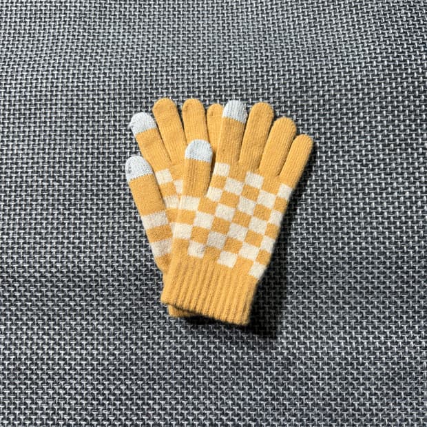 빈티지 체커보드 니트장갑 (old-8423)