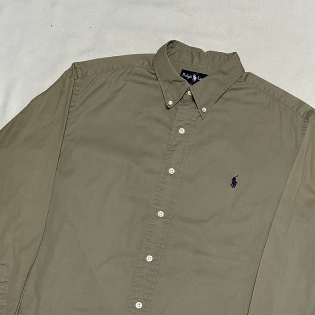 100 폴로랄프로렌 베이지 코튼 셔츠
