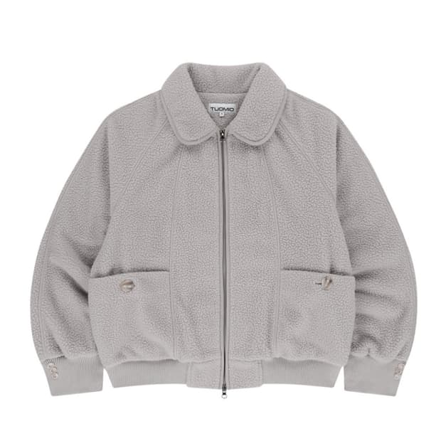 OVERSIZED FLEECE BOMBER [LIGHT GREY]