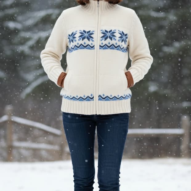 The Scotch House 눈꽃 니트 집업 38 (S)