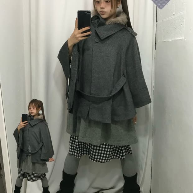 🐼그레이 몽글몽글 케이프 코디 세트 🐼