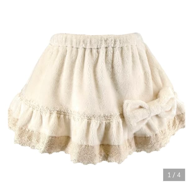 하트필리아 아이보리 리본 큐롯 스커트 히메 카지 갸루 리즈리사 트랄라라