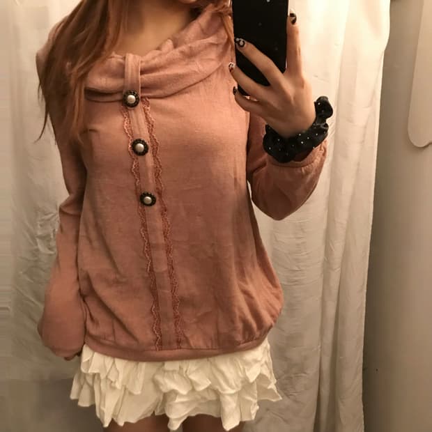 AXES FEMME 엑시즈팜 로리 핑크 프릴 니트