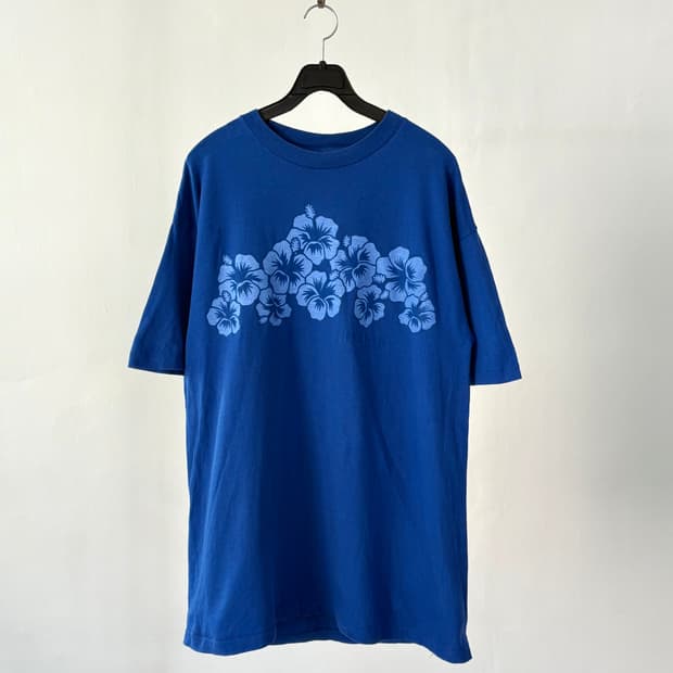 90โs vintage signal ๋ธ๋ฃจ ํ๋ผ์ ํจํด ๋นํฐ์ง ํฐ์
์ธ