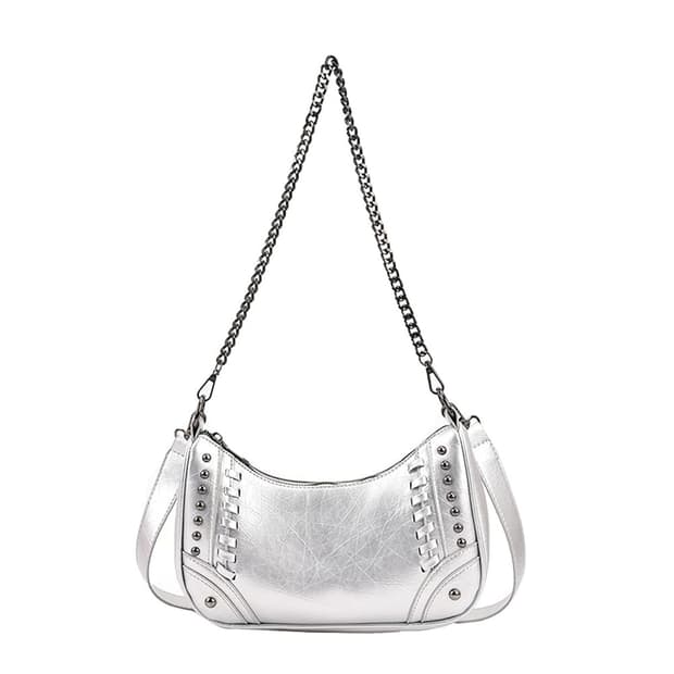 silver shoulderbag