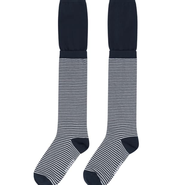 DOUBLE-LAYER STRIPED SOCKS NAVY