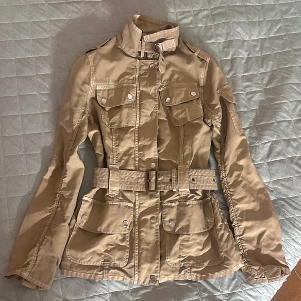 벨티드 여성 사파리 자켓 밀리터리 필드 자켓