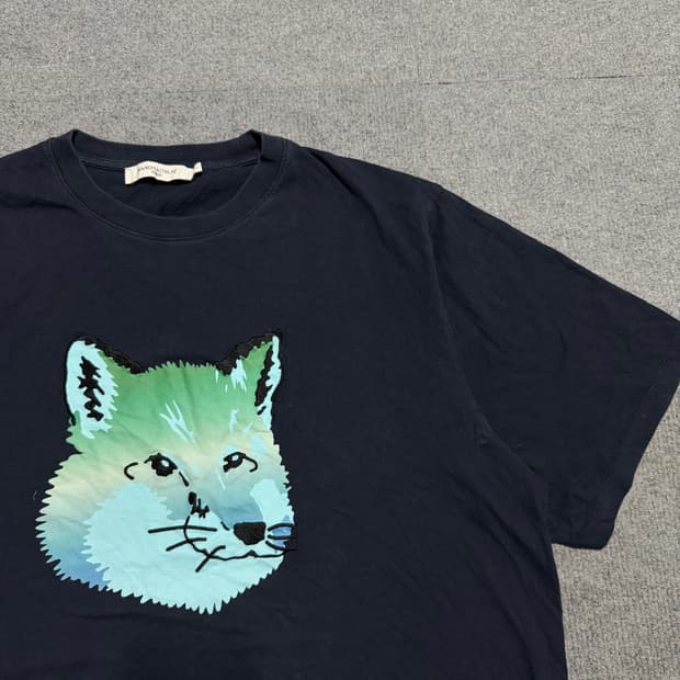 메종키츠네 폭스 빅헤드 네이비 반팔티 L