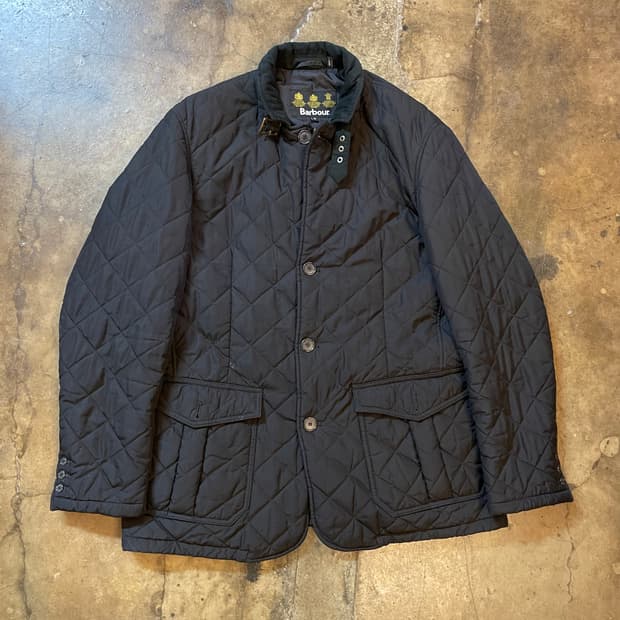 바버 루츠 퀄팅 자켓 블랙