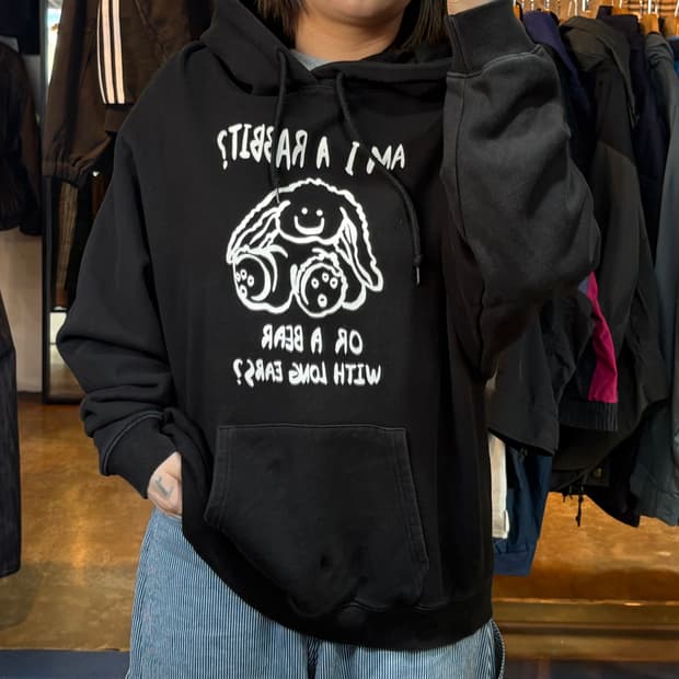 나이스고스트클럽 프린팅 블랙 후드