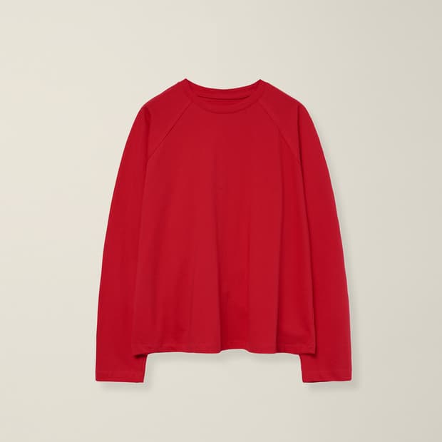 누마레 ee 랭글런 롱슬리브 티셔츠 레드 M