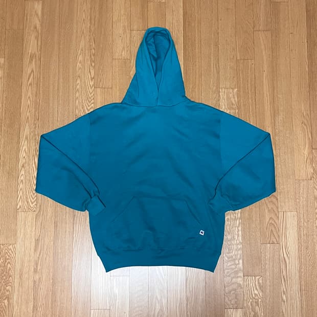 [L] 90s 빈티지 러셀 후드집업 틸 그린