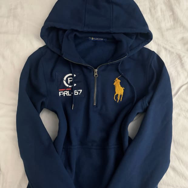 유일매물 폴로 빅포니 네이비 후드티 반집업