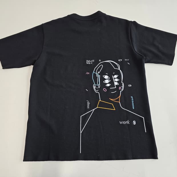 지오송지오 ROKAS ALELIUNAS 콜라보 반팔 티셔츠 블랙 100