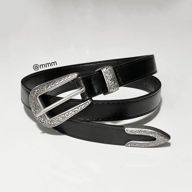 [Unisex] 엣지 에스닉 웨스턴 가죽 벨트