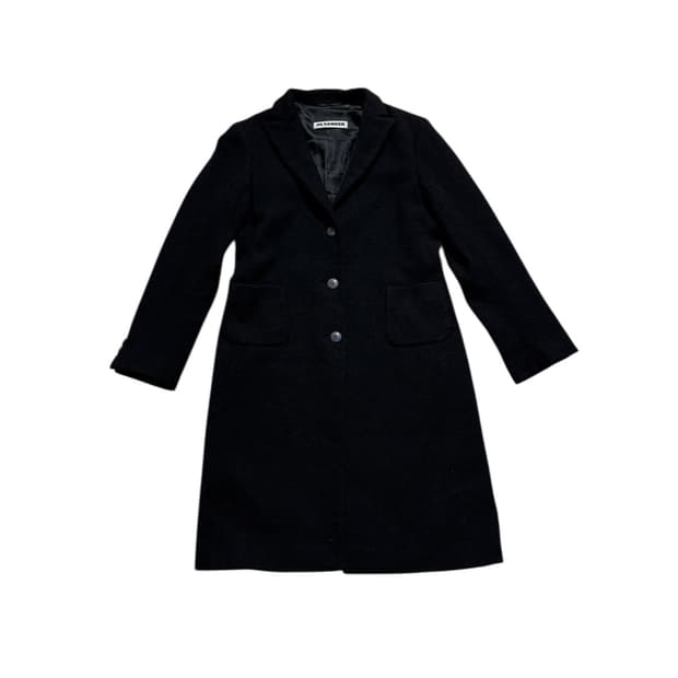 질샌더 클래식 부클 울 코트